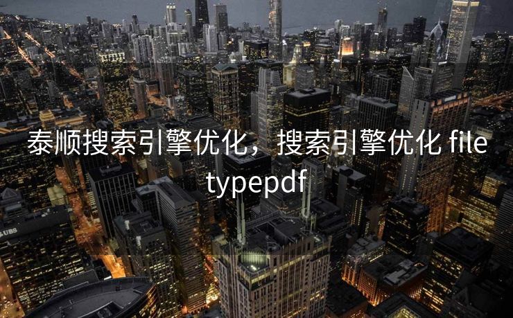 泰顺搜索引擎优化，搜索引擎优化 filetypepdf