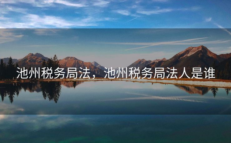 池州税务局法，池州税务局法人是谁
