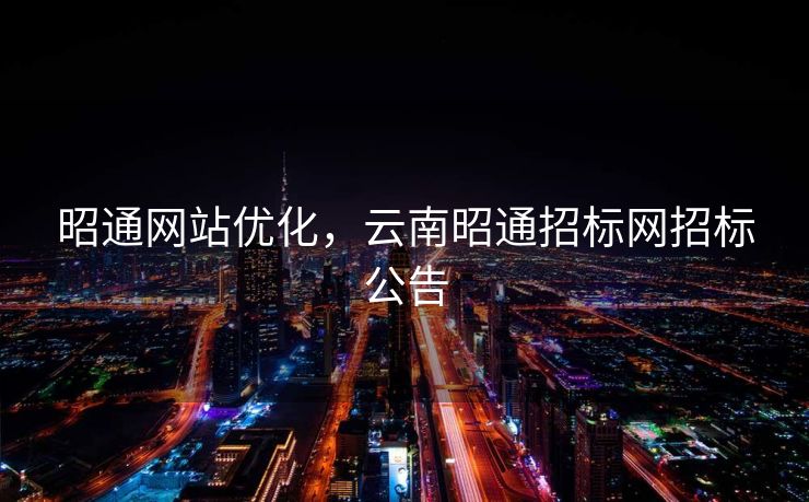 昭通网站优化，云南昭通招标网招标公告