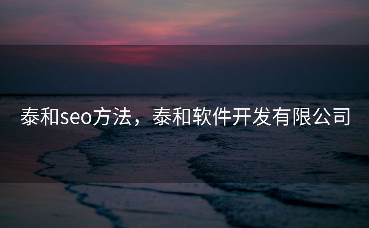 泰和seo方法，泰和软件开发有限公司