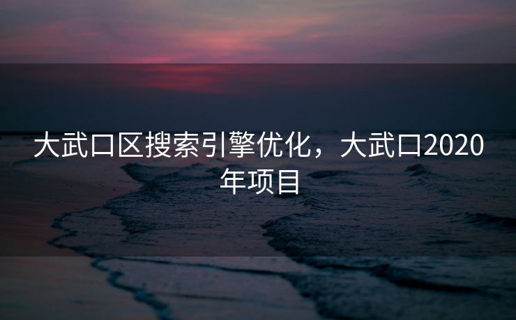 大武口区搜索引擎优化，大武口2020年项目