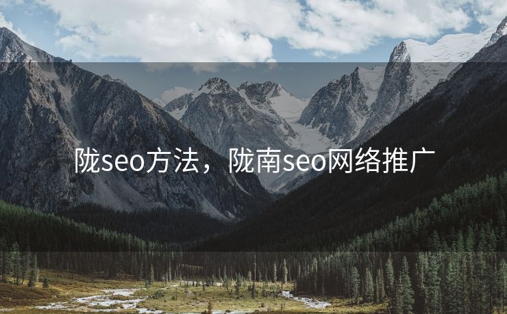 陇seo方法，陇南seo网络推广