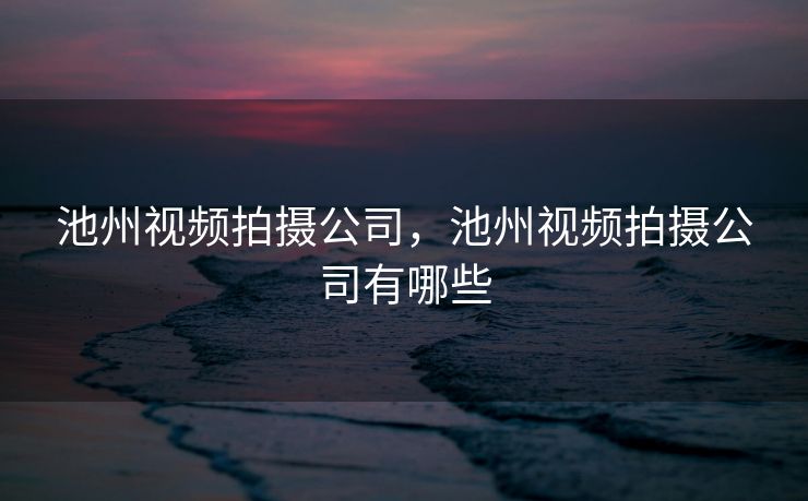 池州视频拍摄公司，池州视频拍摄公司有哪些