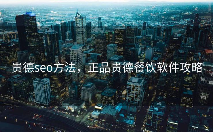 贵德seo方法，正品贵德餐饮软件攻略