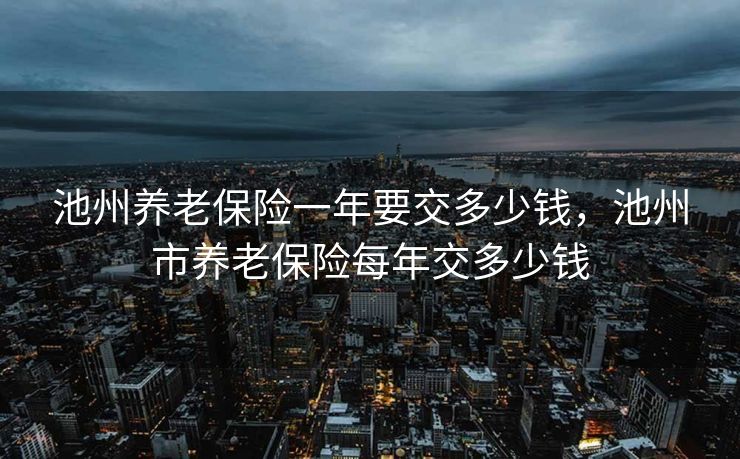 池州养老保险一年要交多少钱，池州市养老保险每年交多少钱