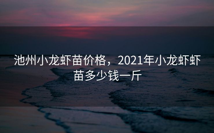池州小龙虾苗价格，2021年小龙虾虾苗多少钱一斤
