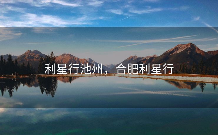 利星行池州，合肥利星行