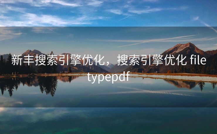 新丰搜索引擎优化，搜索引擎优化 filetypepdf