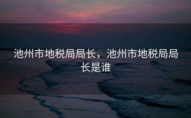 池州市地税局局长，池州市地税局局长是谁