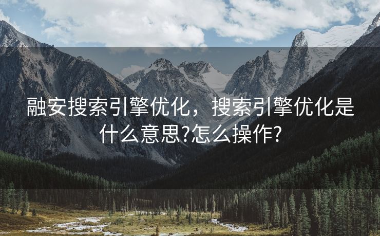 融安搜索引擎优化，搜索引擎优化是什么意思?怎么操作?