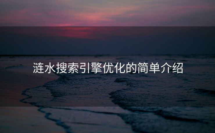 涟水搜索引擎优化的简单介绍