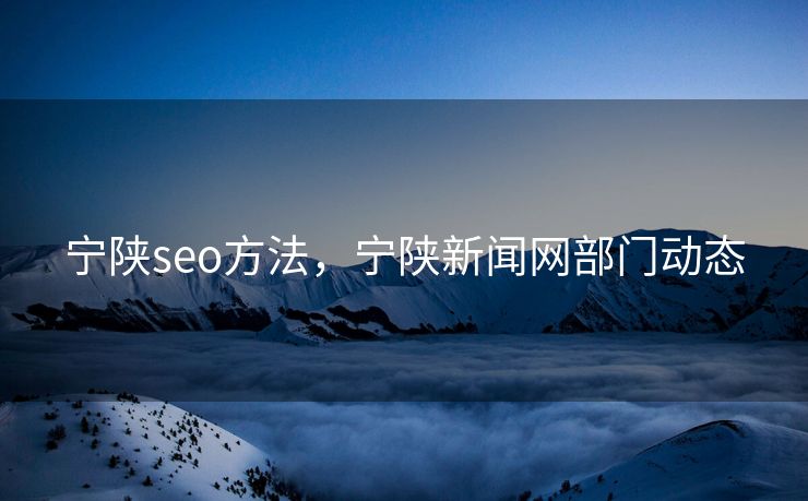 宁陕seo方法，宁陕新闻网部门动态