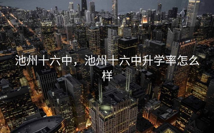 池州十六中，池州十六中升学率怎么样