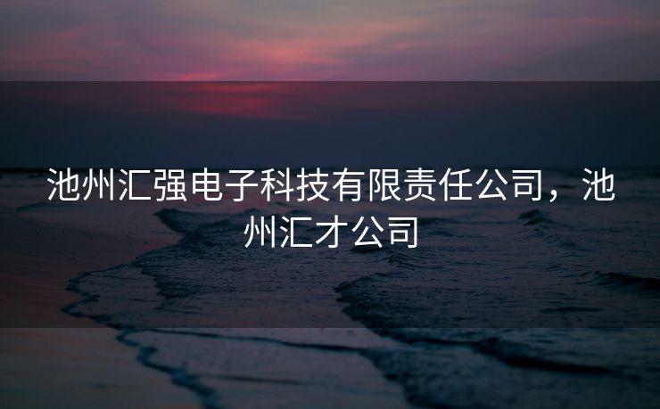 池州汇强电子科技有限责任公司，池州汇才公司